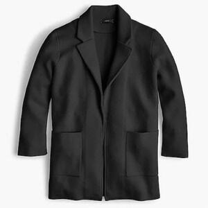 J. Crew Open Front 100% Merino Wool Sweater Blazer Black Size Small Classic